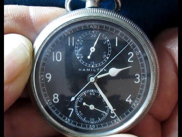 Hamilton Model 23 Chronograph Pocket Watch Operation Demonstration