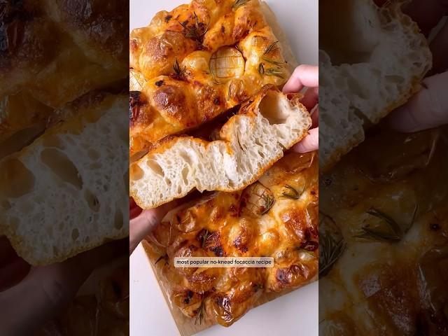 The Easiest No-Knead Focaccia Recipe!#homemade#focaccia#easyrecipe#sourdough#bread#shorts#tutorial