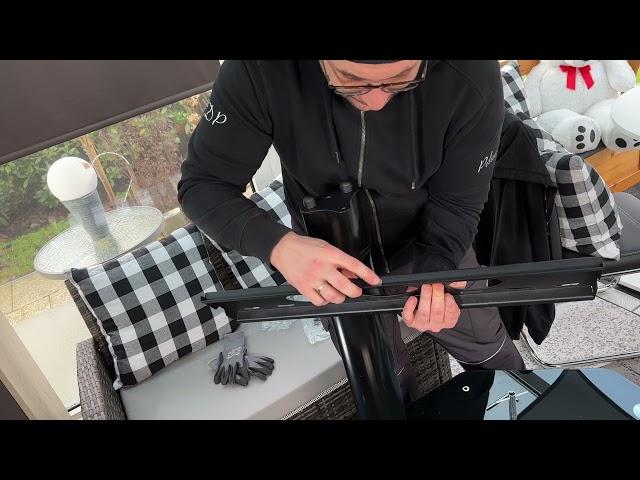 How to assemble Rfiver Swivel Glass TV Stand with Mount for smart television DIY