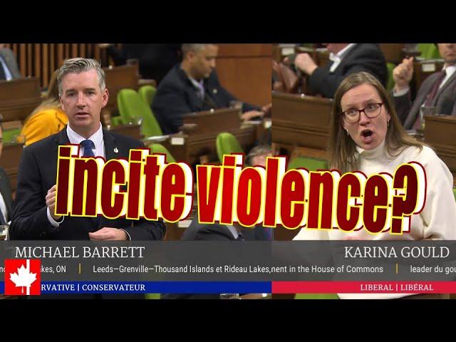 Tories call out Liberal House Leader for comments that might incite violence