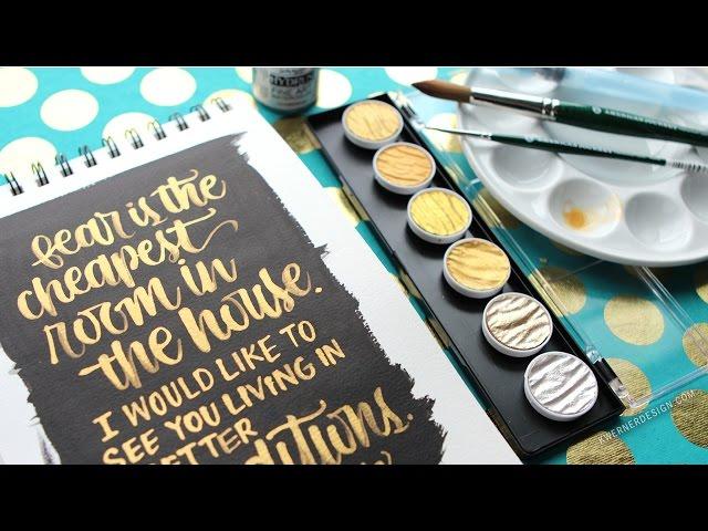 Brush Lettering with Gold FineTec