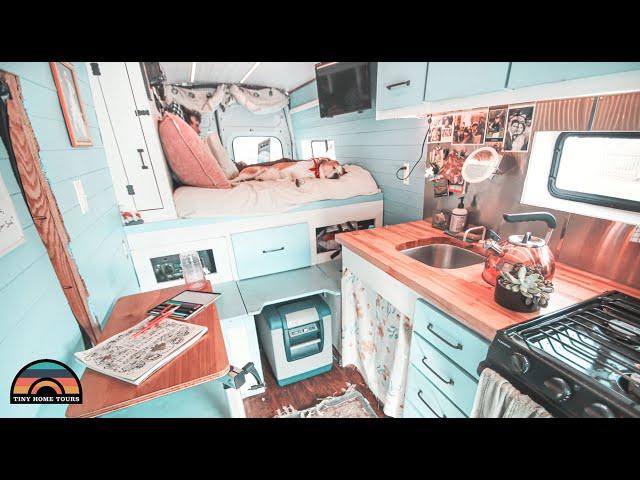 DIY High Top Ford Transit Camper Van Tour - Off Grid Tiny House Living
