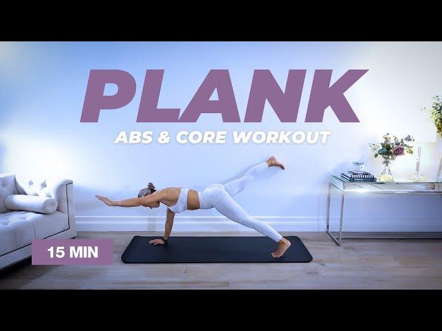 15 Min Core & Abs Workout / Twenty PLANK Variations - No Equipment