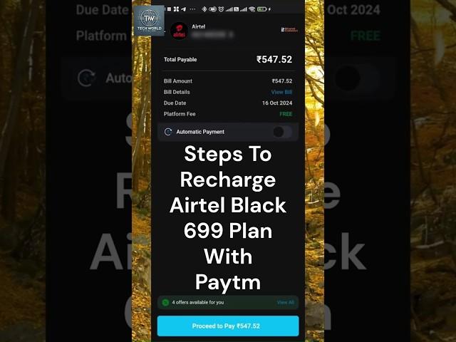 How to recharge Airtel Black 699 Plan With Paytm  ||  #shorts   #airtelblack   #airtelbroadband