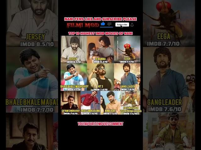  top 10 highest IMDB movies of #love #love  #nani#jersey#hinanna#eega#makki#hit3#shorts#viral#b