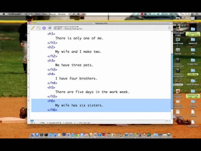 Learning HTML with Dr. Mark Winegar: Headings