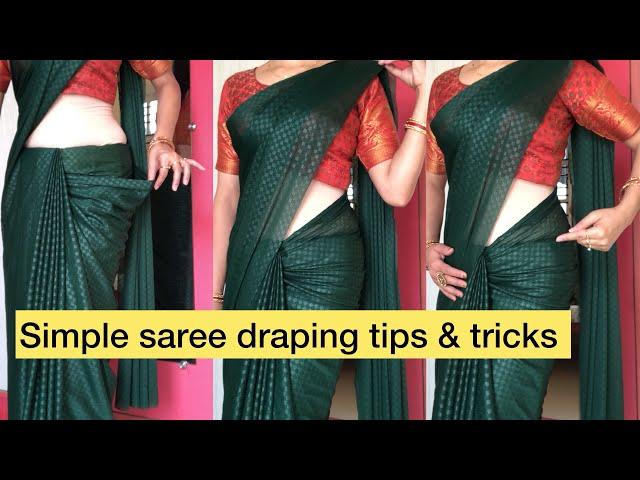 Simple saree draping tips and tricks/How to drape simple saree/#dailywearsaree #sareepleats #saree