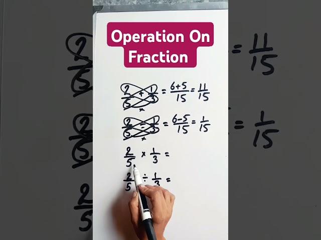Operation On Fraction #maths #mathstricks #mathguide #shorts