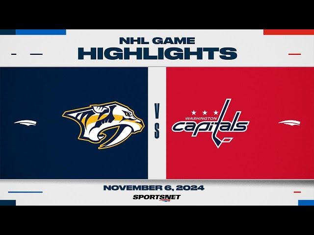 NHL Highlights | Predators vs. Capitals - November 6, 2024