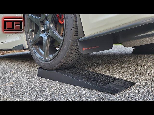 Low Profile Plastic Service Ramps for Lowered Cars to Access Jack Lifting Points (Scion tC2 / tC2.5)