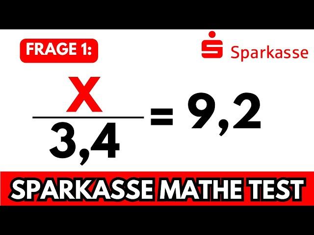 REICHT dein MATHE Wissen für die SPARKASSE? Mathe Einstellungstest