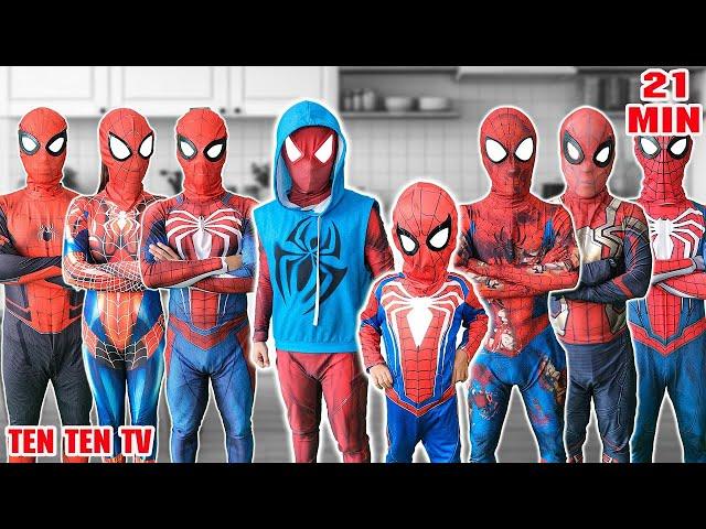 Hey 8 RED SPIDER-MAN, Take Nerf Gun And Go To Trainning! + MORE