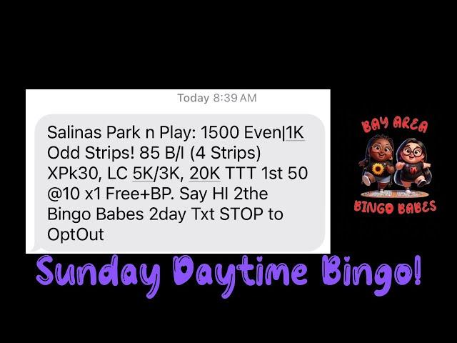 Salinas Park N Play Bingo Sunday Matinee Session