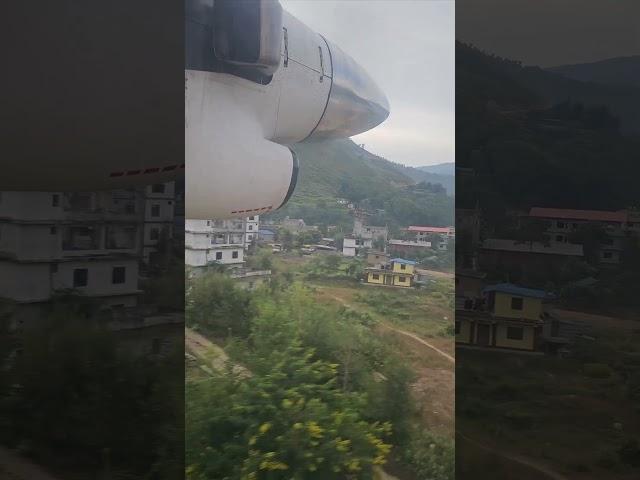 Window View, Landing at Manthali Airport from Lukla #lukla #manthaliairport #luklaairport #everest