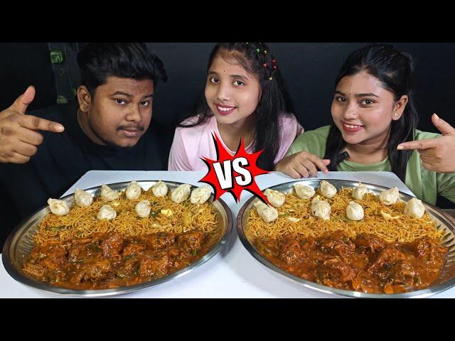 Biggest Thali Spicy Chowmein With Manchurian Eating Challenge | स्पाइसी मोमोज चैलेंज |Food Challenge