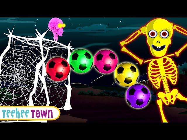 Loony Skeletons Playing Haunted Soccer Match + Spooky Scary Skeletons Songs by Teehee Town