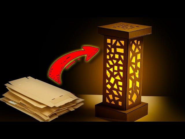 How To Make Starry Cardboard Lampshade From Cardboard ! DIY Lamp