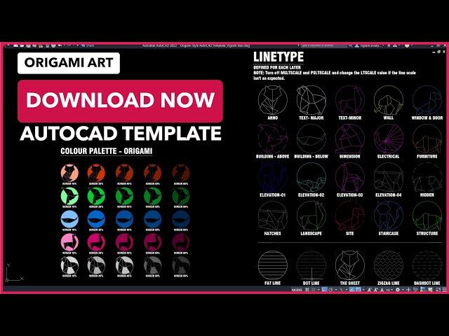 Creating Origami Art in AutoCAD | Download AutoCAD Master template |  Vigram Vasi - Day 01