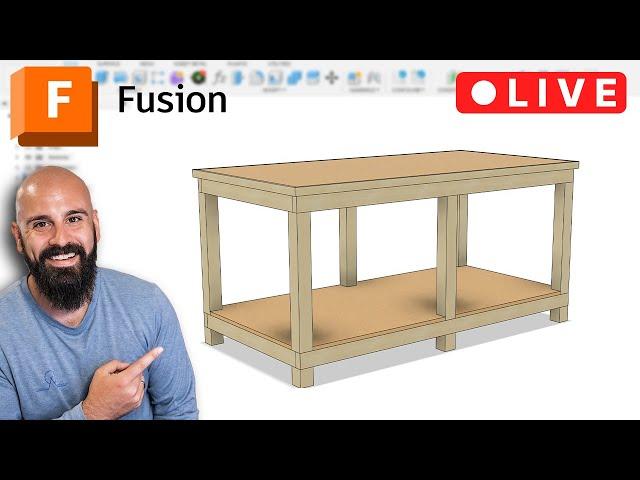  Modeling out a Workbench in Fusion | Live Stream