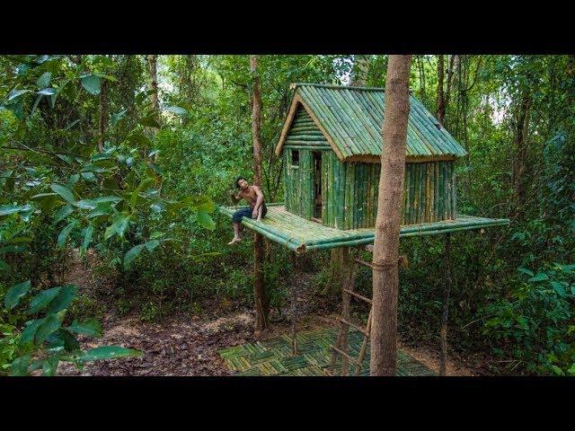 Build the Most Beautiful Jungle Bamboo House Villa by Ancient Skill