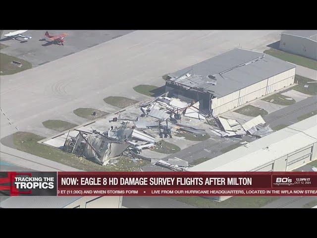 Immense Hanger Damage: Albert Whitted Airport in St. Petersburg, Florida After Hurricane Milton