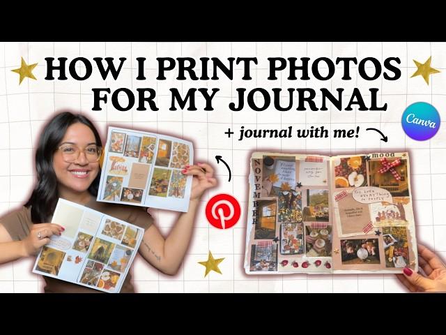 How to print photos and make journal spreads using Canva & Pinterest + Journal w/ me November Setup