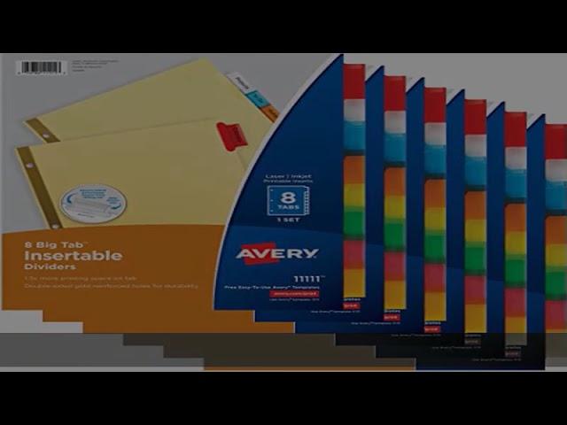 Avery 8-Tab Binder Dividers for School, Medical Office Supply, or Home Organization, Insertable Mul