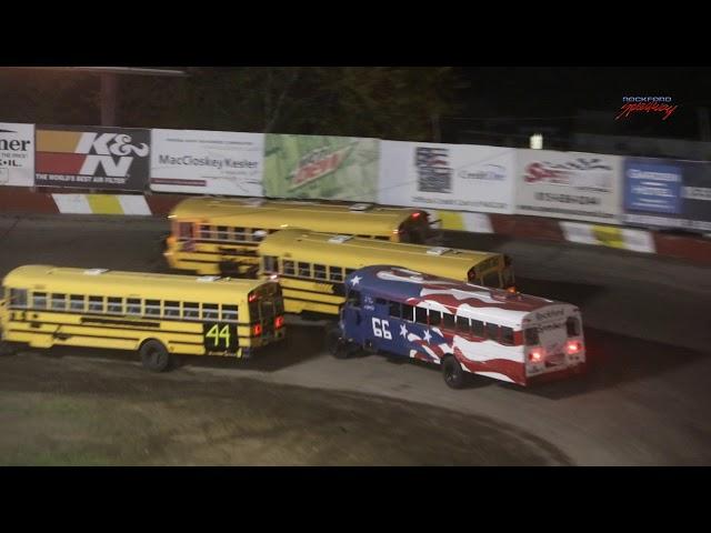 Rockford Speedway's Figure 8 School Bus Races!