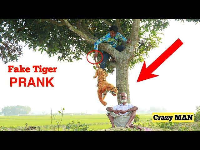 Fake Tiger vs Crazy MAN PRANK Video | Fake Tiger Prank on Public | So Funny Reaction | By ComicaL TV