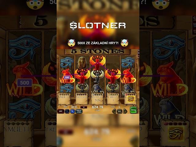 🪨 500X V ZÁKLADNÍ HŘE?! 🪨 #5stones #slotner #automaty #adell #kasino #slot #shorts