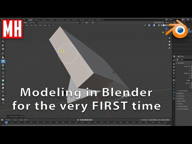 Blender 2.83 tutorial : Modeling for the very FIRST time.