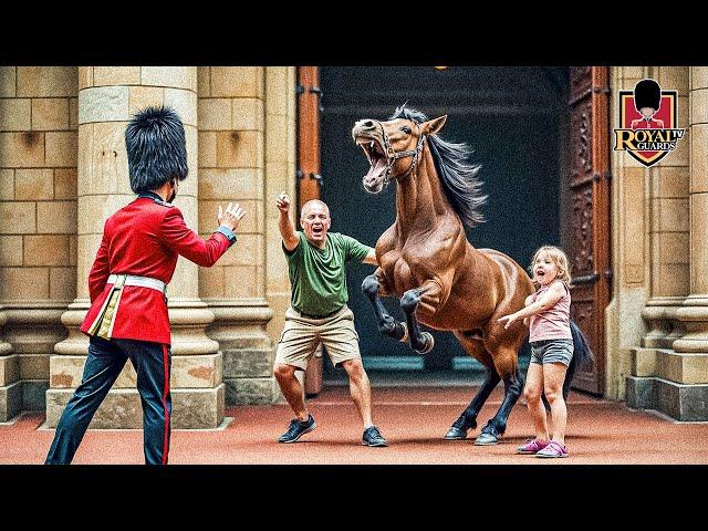 When DUMB Tourists SPOOK Royal Guards HORSES & EMERGENCY Buzzer Is Pressed..