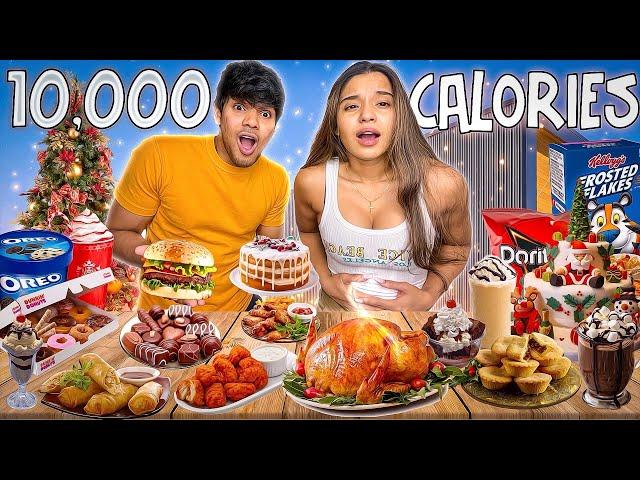 10,000 Calorie Challenge Christmas Edition | Yash and Hass