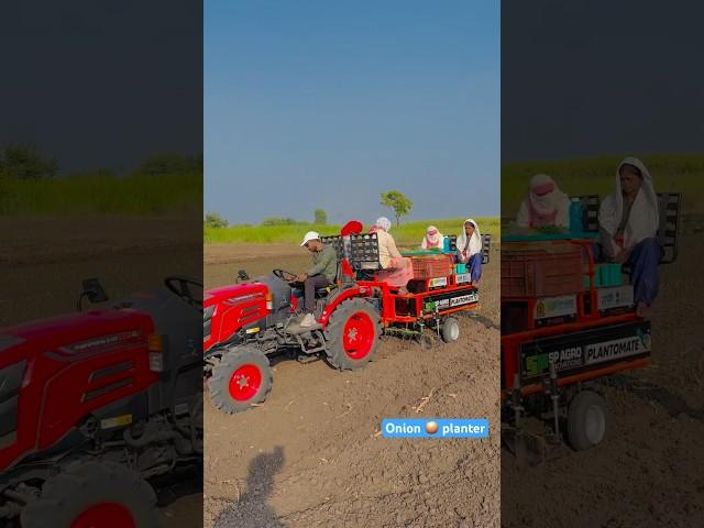 MAHINDRA OJA WITH SP AGRO ONION PLANTER #mahindra #farming #onionfarming #planter #tractor #treding