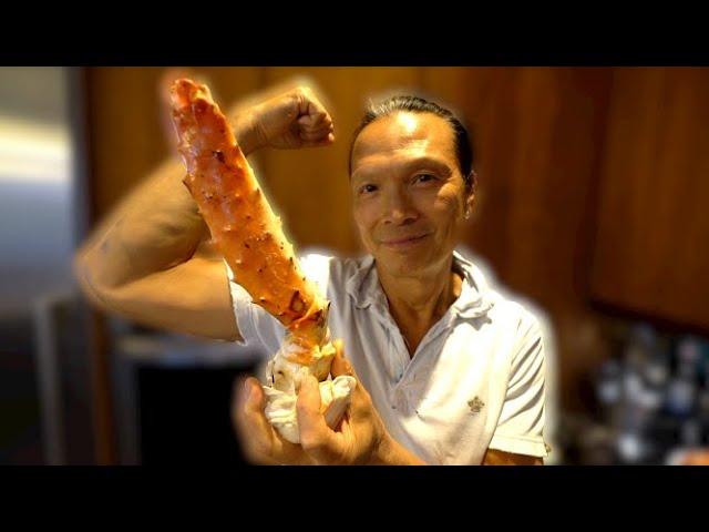 Iron Chef Dad Cooks King Crab.