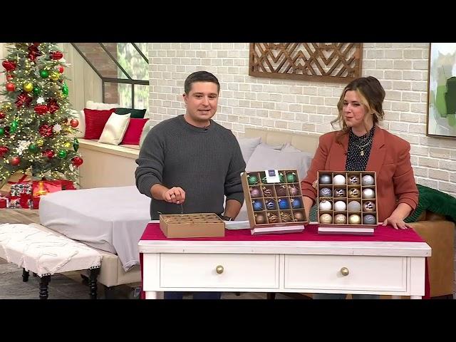 Home Reflections 16-pc Glass Ball Ornaments in Gift Box on QVC