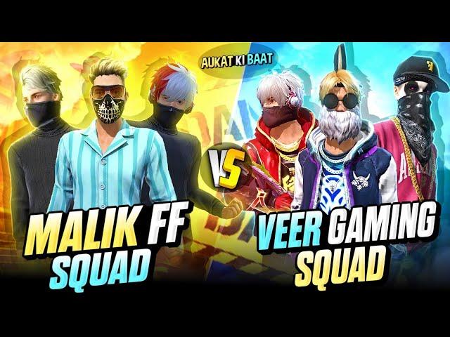 MALIK FF VS VEER GAMING 4 VS 4 CUSTOM || AUKAT KI BAAT || Malik ff