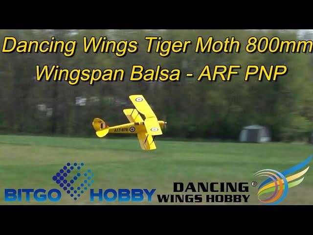 Dancing Wings Tiger Moth 800mm Wingspan Balsa - ARF PNP Maiden Flight!