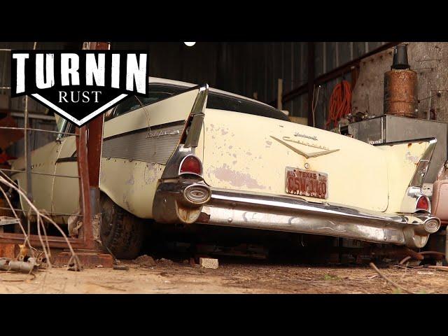 1957 Chevy Bel Air Barn Find Leads Into Abandoned Honey Hole | Turnin Rust