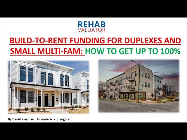 Build to Rent Financing.  How to Get Up to 100 Percent Funding for New Construction Rentals