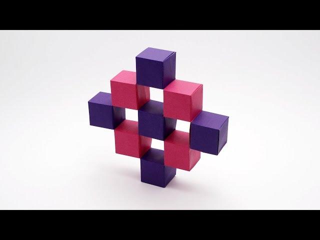 ORIGAMI MOVING CUBES - Seamless cubes version, no tape/glue (Jo Nakashima)