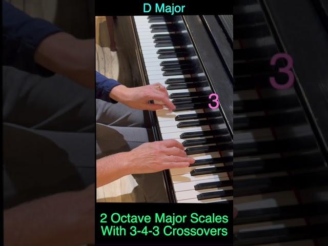 5 Piano Scales hands together 2 octaves and how to remember the fingering 3-4-3 rule!  #shorts