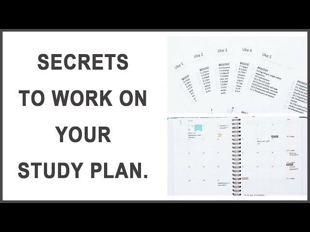 Secrets to work on your study plan