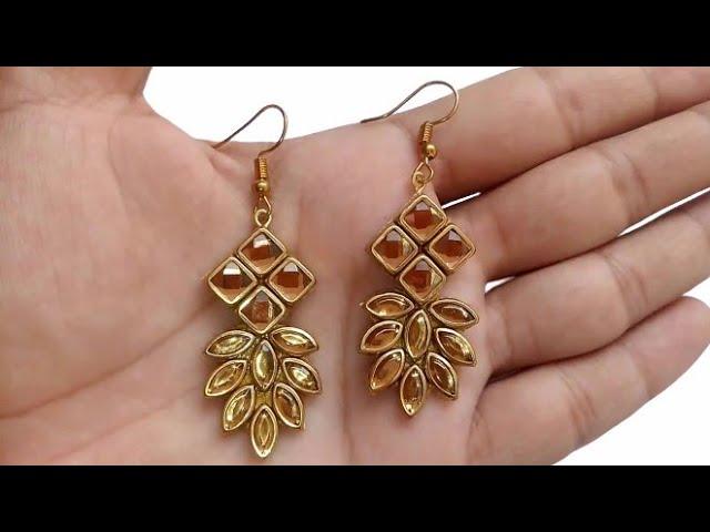 How To Make Kundan Earring At Home || 5 Minute DIY || Easy Earring Making At Home