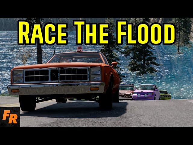 Most Incredible Race The Flood Yet! - BeamNG Drive