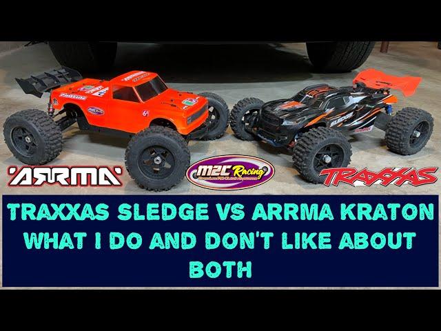 Arrma Kraton VS Traxxas sledge. The good and bad of both. ￼