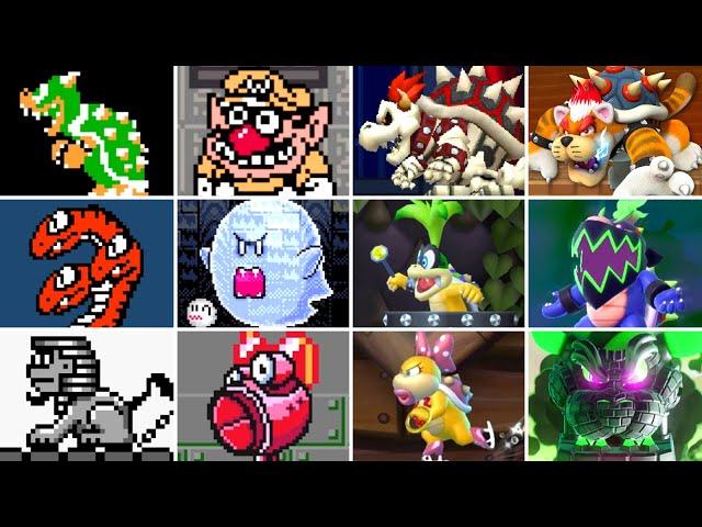 Super Mario 2D Games - All Bosses (No Damage) [1985 - 2024]