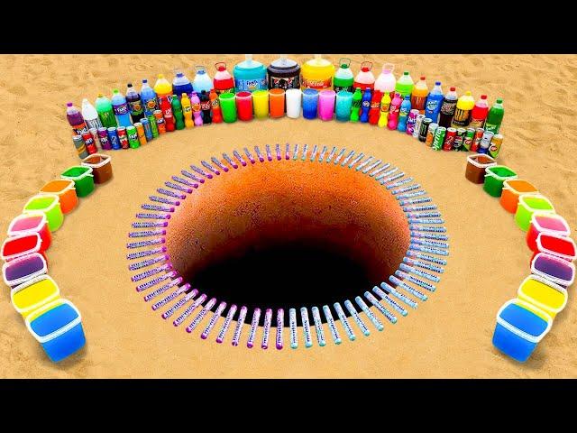 Big Toothpaste Eruption from Fanta, Balloons of Orbeez, Mtn Dew, Coca Cola and Mentos in Underground