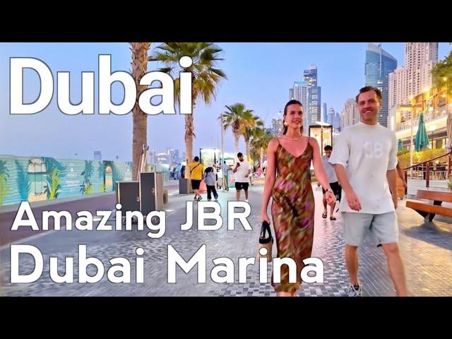 Dubai [4K] Amazing Night JBR, Dubai Marina Walking Tour 