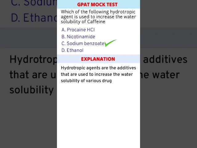 pharmaceutics mcq | GPAT 2024 preparation | GPAT mcq #gpat #niper